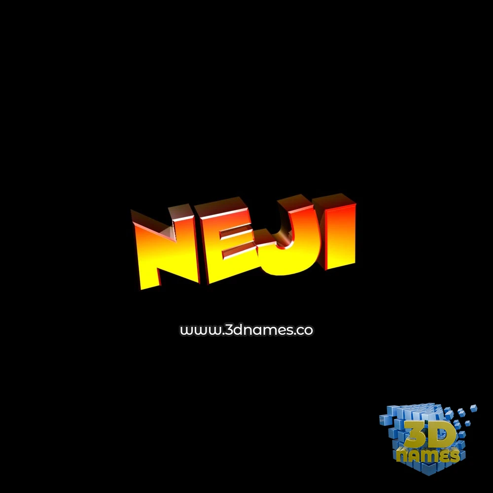 neji in Black Background style - 3D name wallpaper
