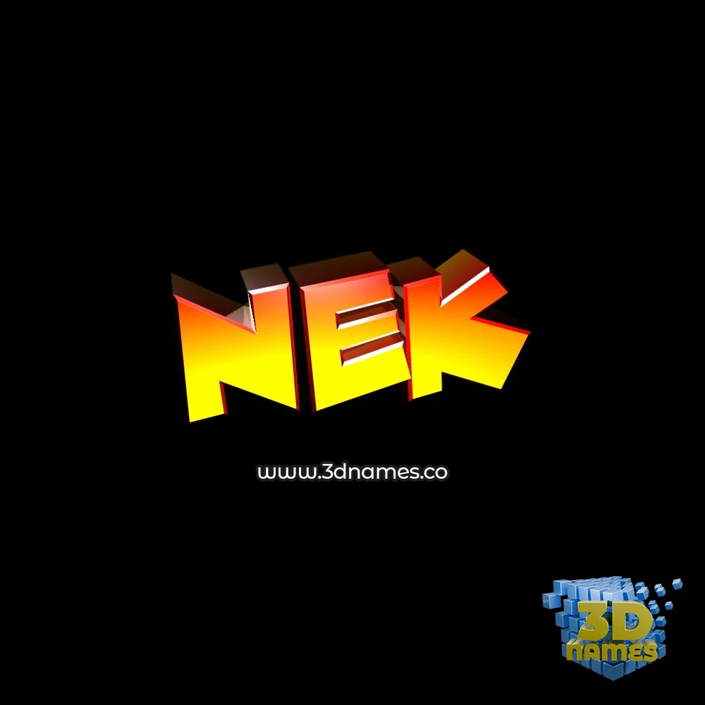 nek in Black Background style - 3D name wallpaper