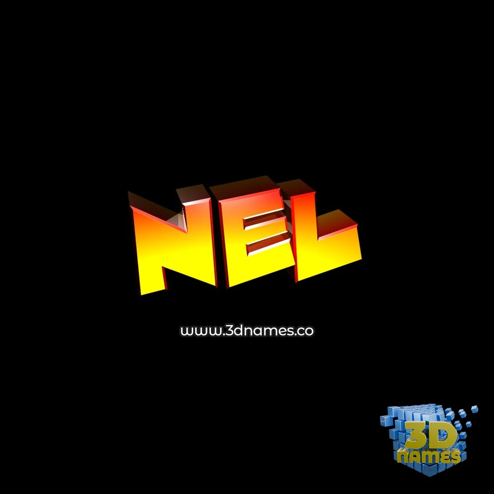 nel in Black Background style - 3D name wallpaper