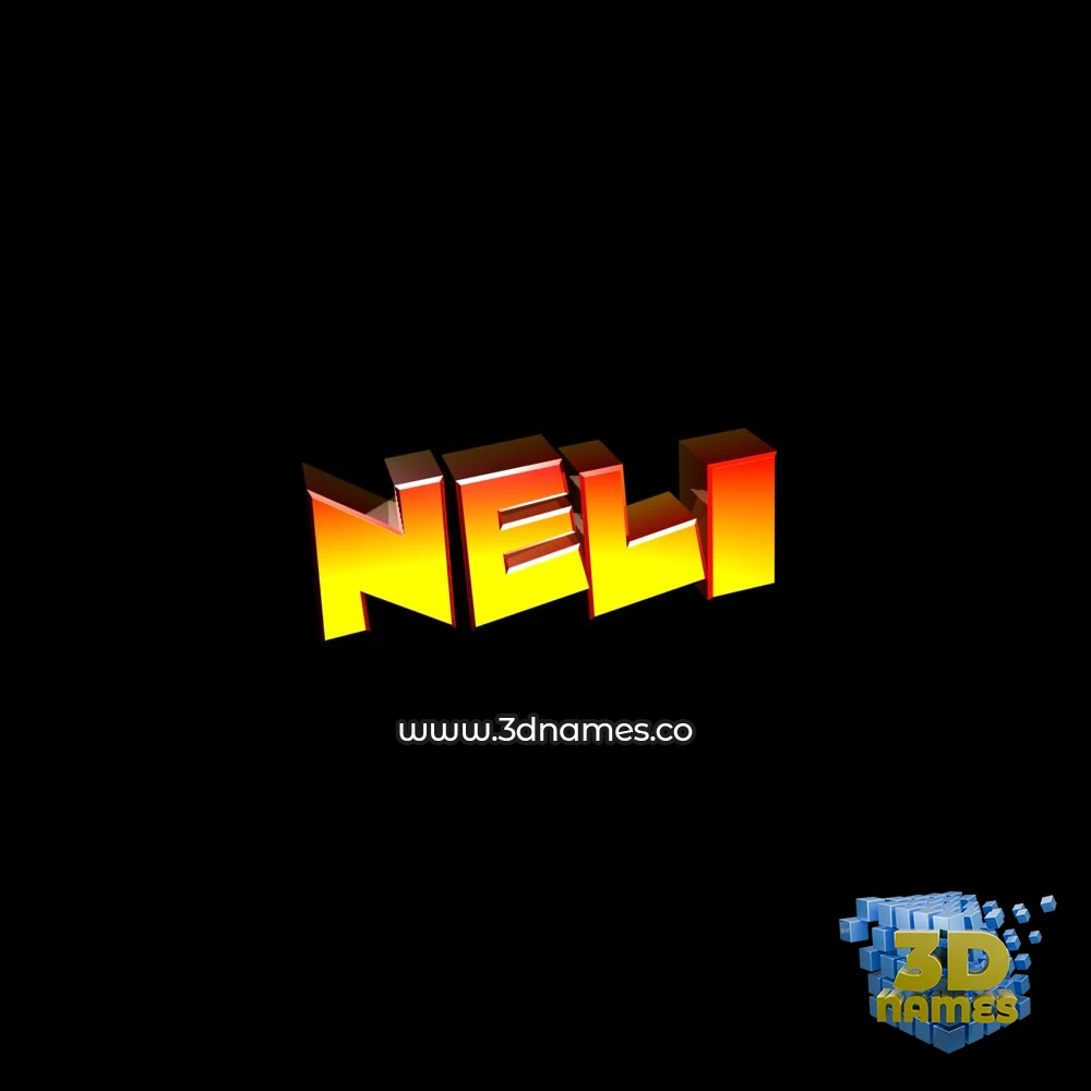 neli in Black Background style - 3D name wallpaper