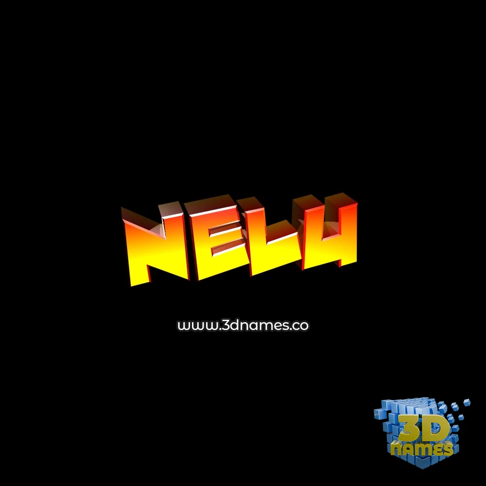 nelu in Black Background style - 3D name wallpaper