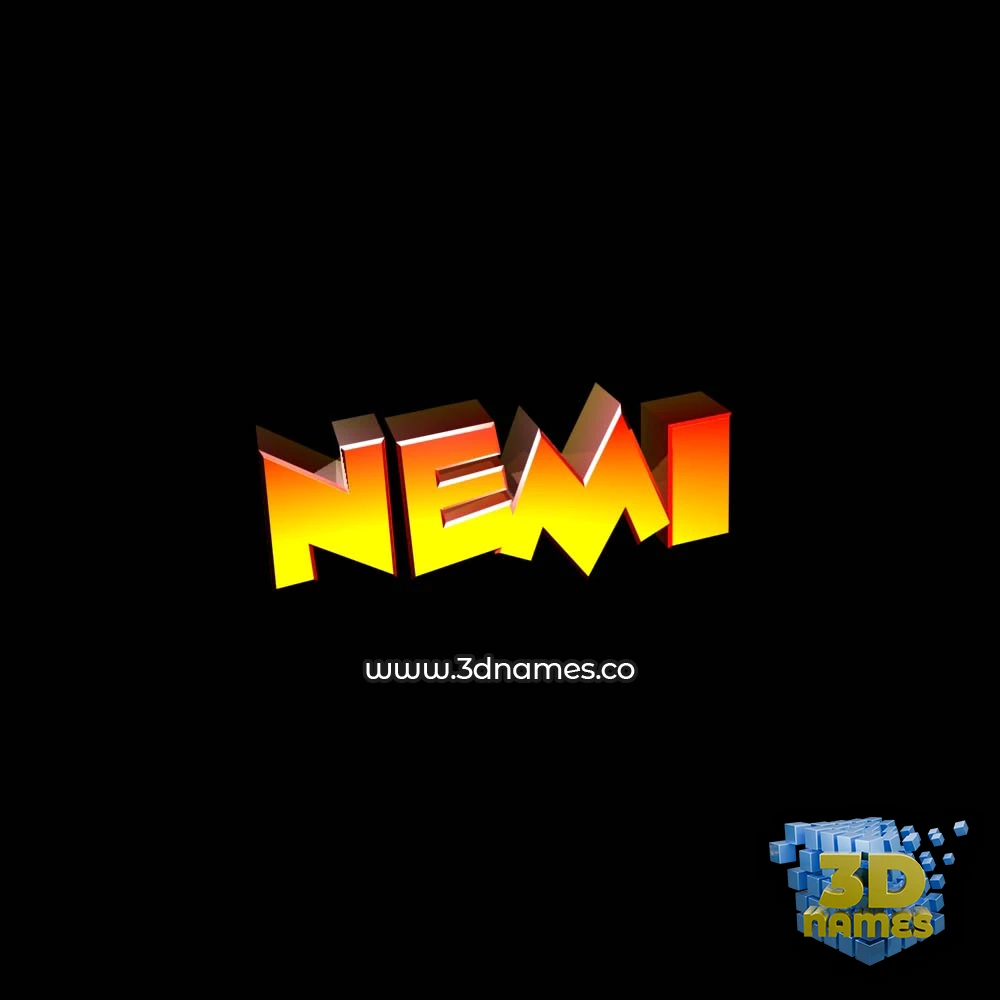 nemi in Black Background style - 3D name wallpaper