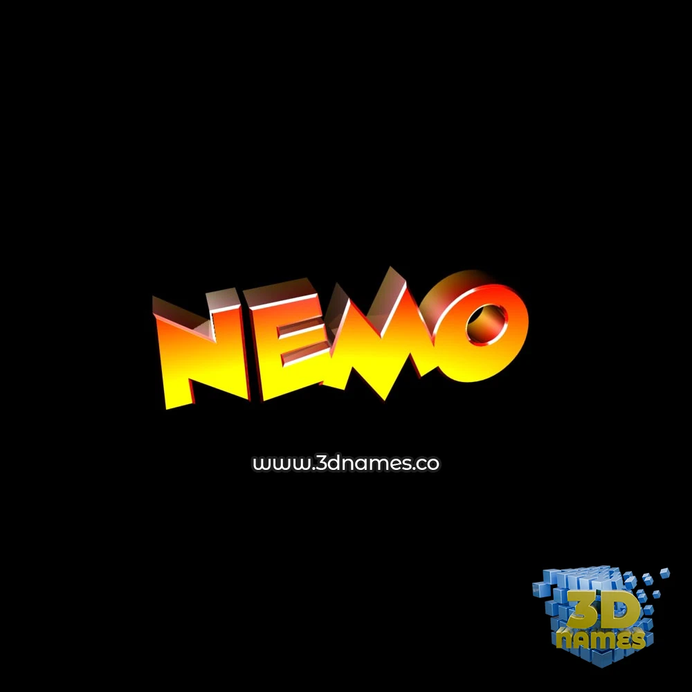 nemo in Black Background style - 3D name wallpaper