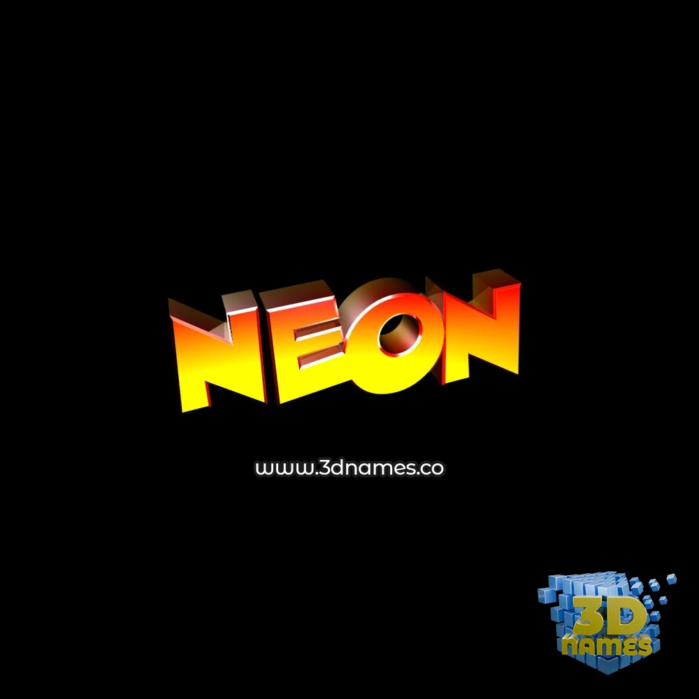 neon in Black Background style - 3D name wallpaper