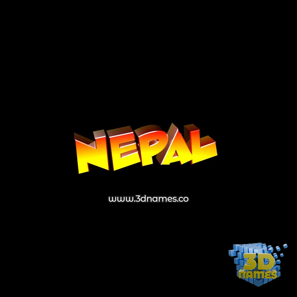 nepal in Black Background style - 3D name wallpaper