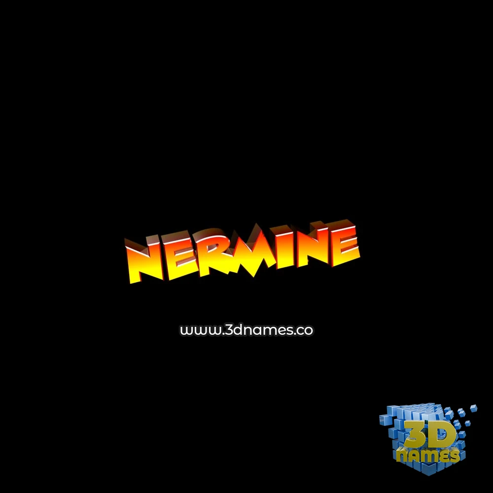 nermine in Black Background style - 3D name wallpaper