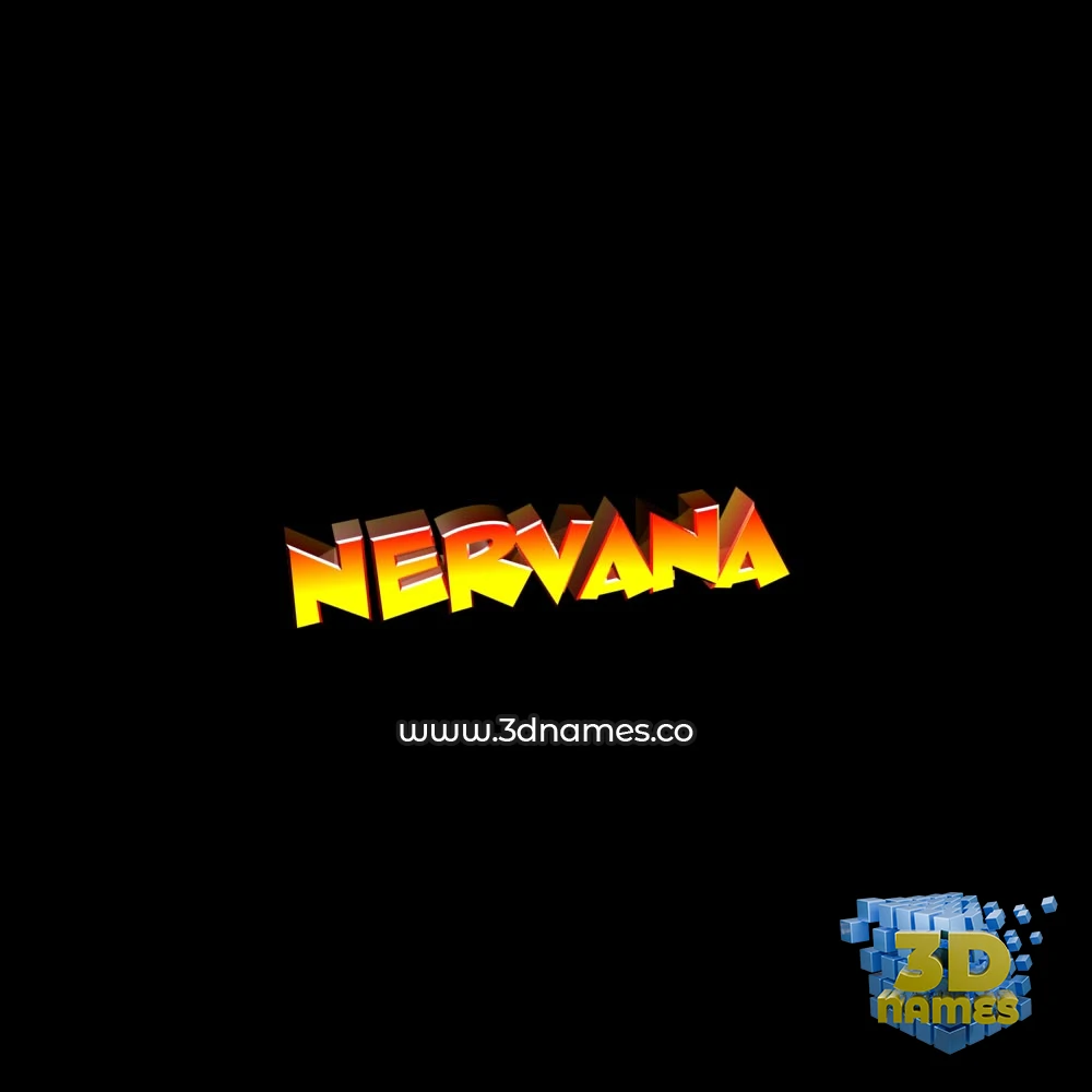 nervana in Black Background style - 3D name wallpaper