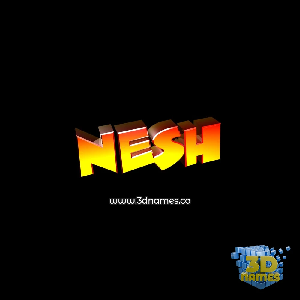 nesh in Black Background style - 3D name wallpaper