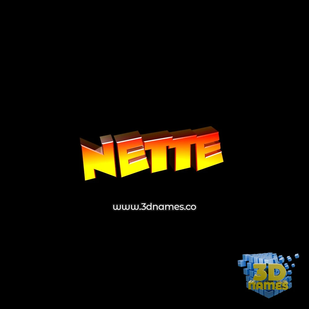 nette in Black Background style - 3D name wallpaper