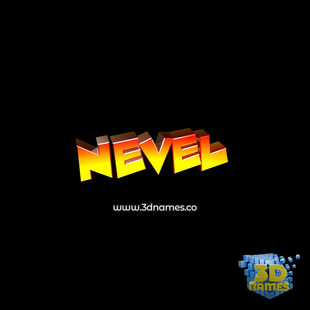 nevel in Black Background style - 3D name wallpaper