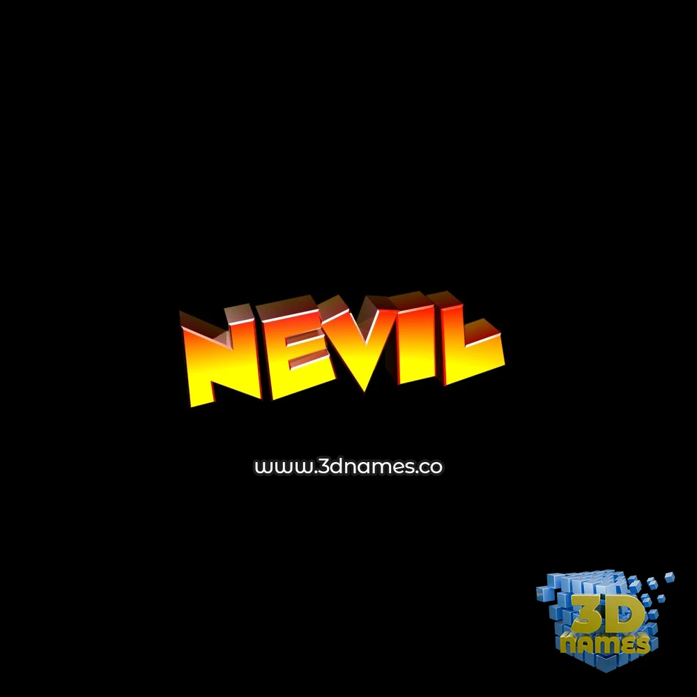 nevil in Black Background style - 3D name wallpaper