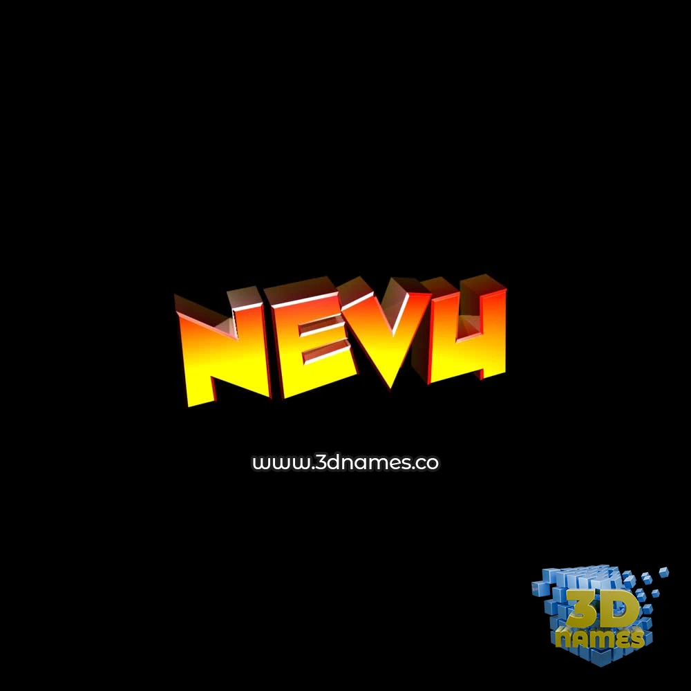 nevu in Black Background style - 3D name wallpaper