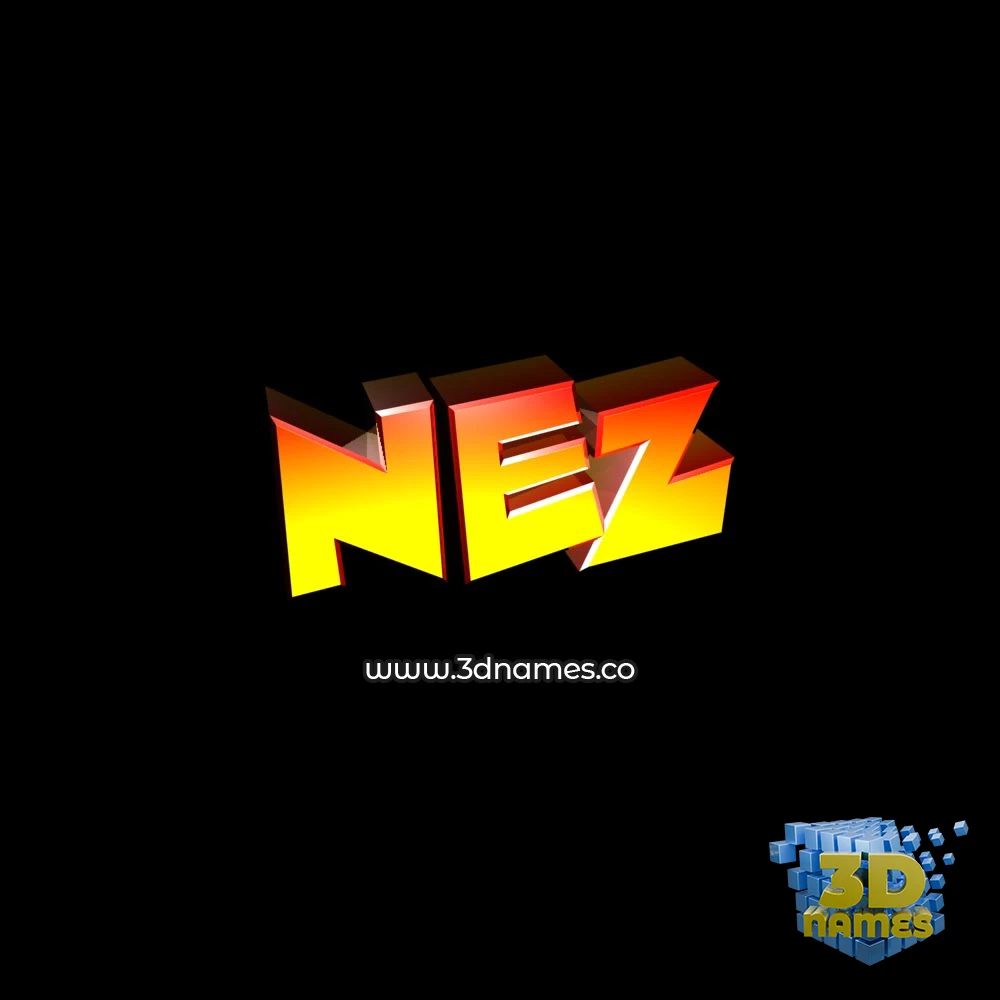 nez in Black Background style - 3D name wallpaper
