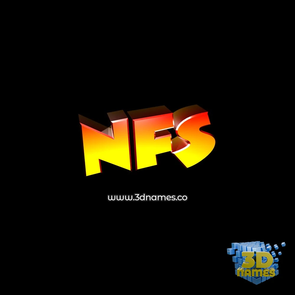 nfs in Black Background style - 3D name wallpaper
