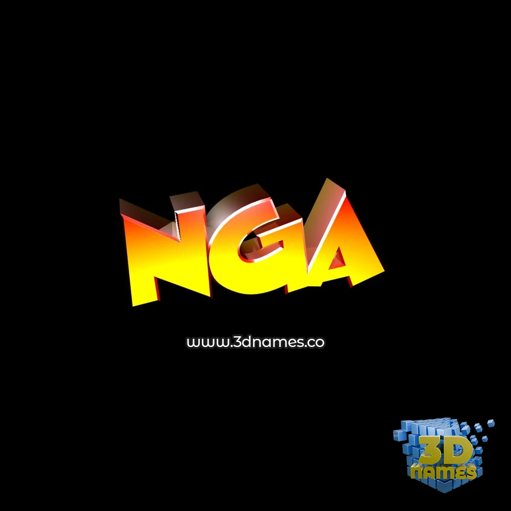 nga in Black Background style - 3D name wallpaper
