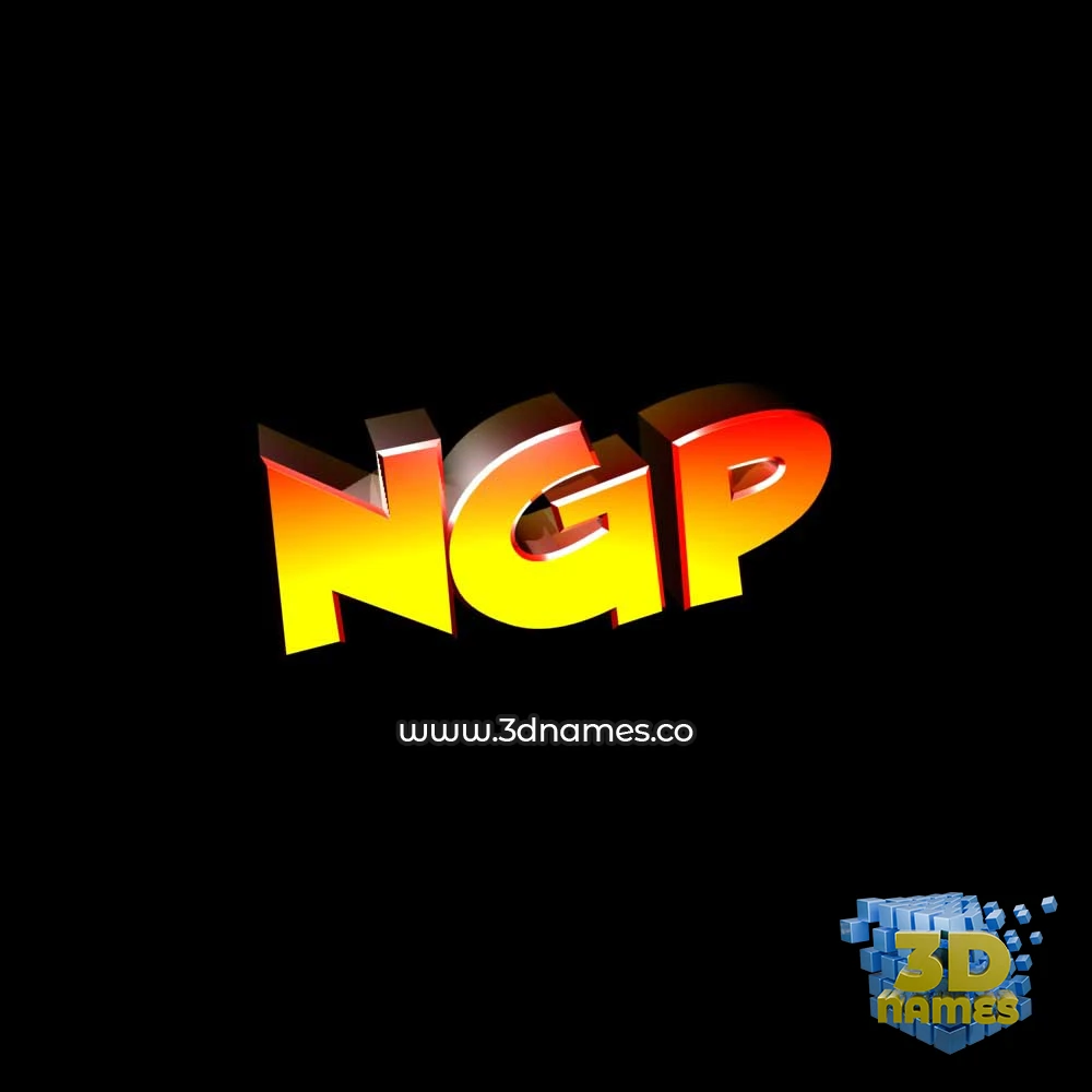 ngp in Black Background style - 3D name wallpaper
