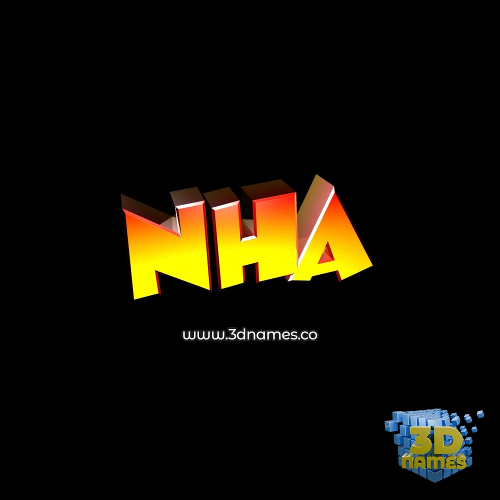 nha in Black Background style - 3D name wallpaper