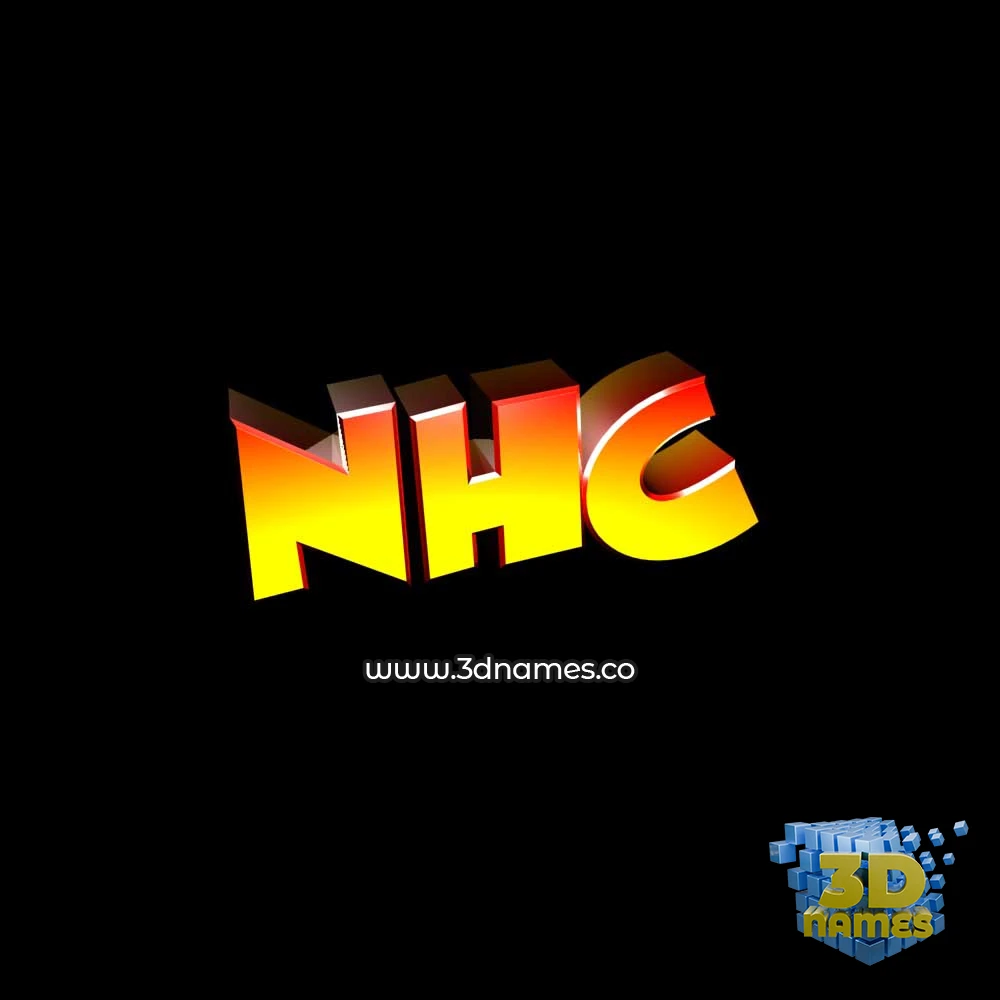 nhc in Black Background style - 3D name wallpaper