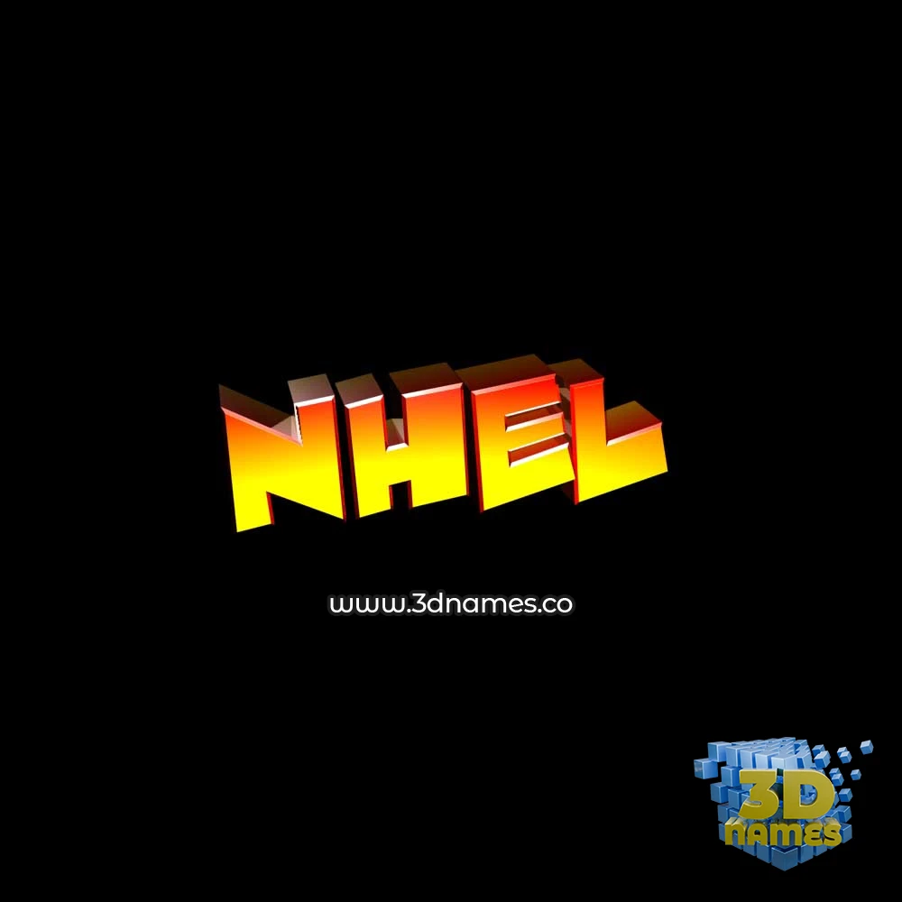 nhel in Black Background style - 3D name wallpaper