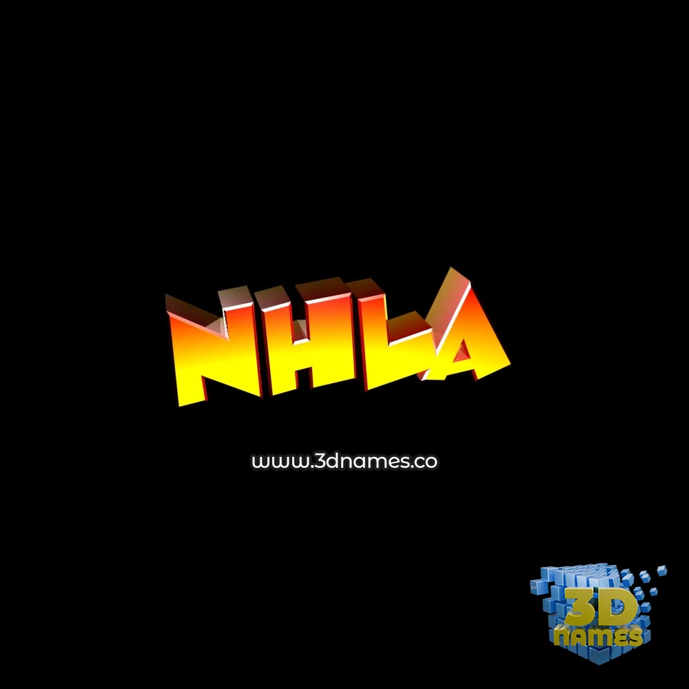 nhla in Black Background style - 3D name wallpaper
