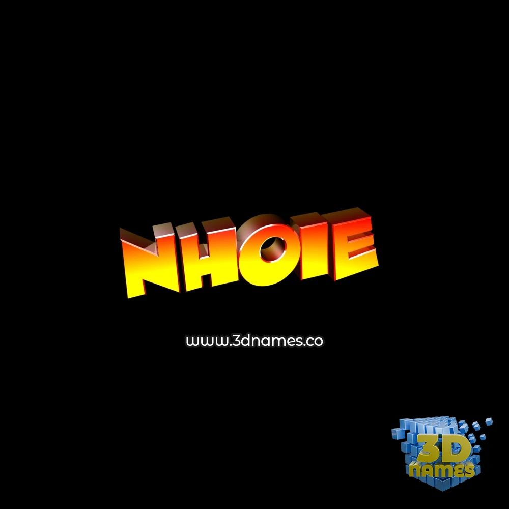 nhoie in Black Background style - 3D name wallpaper