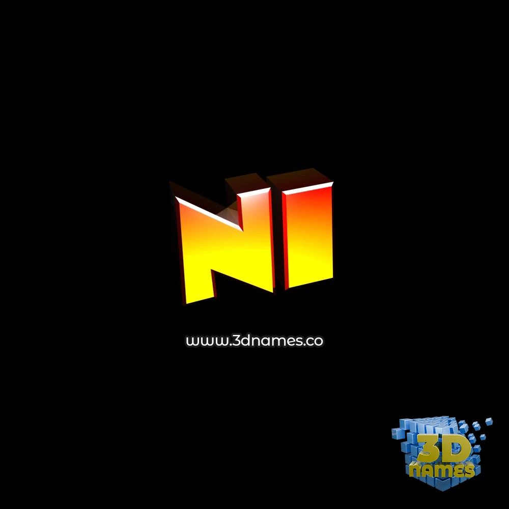 ni in Black Background style - 3D name wallpaper