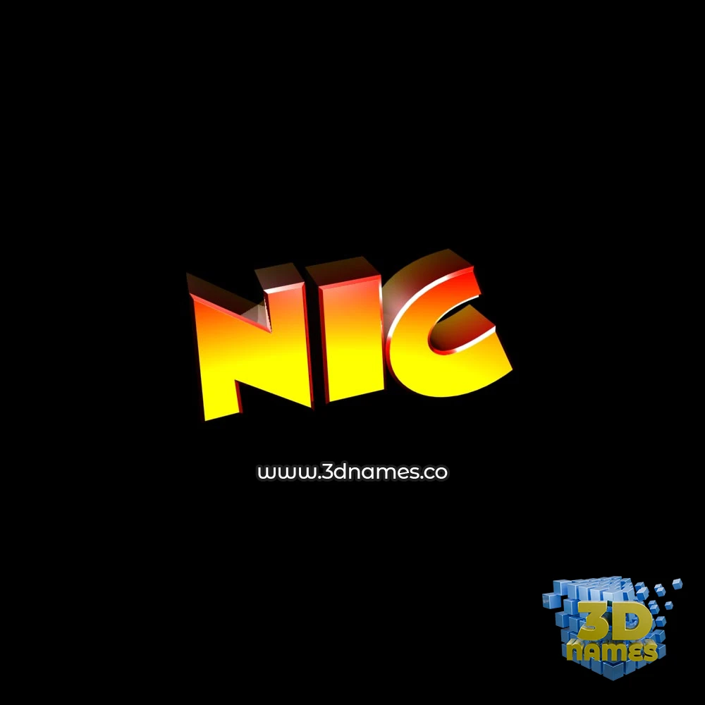 nic in Black Background style - 3D name wallpaper