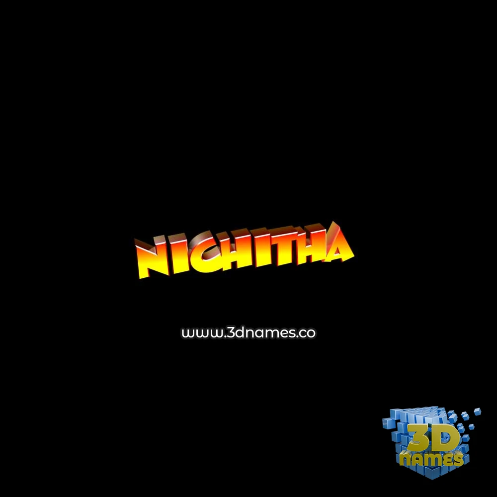 nichitha in Black Background style - 3D name wallpaper