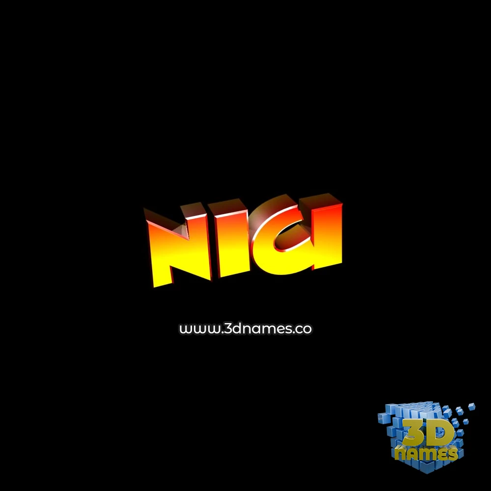 nici in Black Background style - 3D name wallpaper