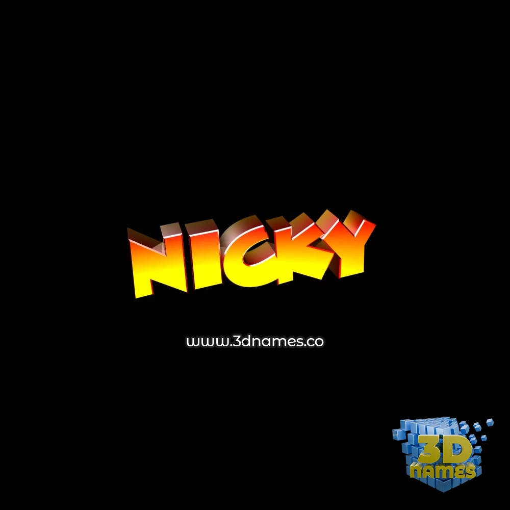 nicky in Black Background style - 3D name wallpaper