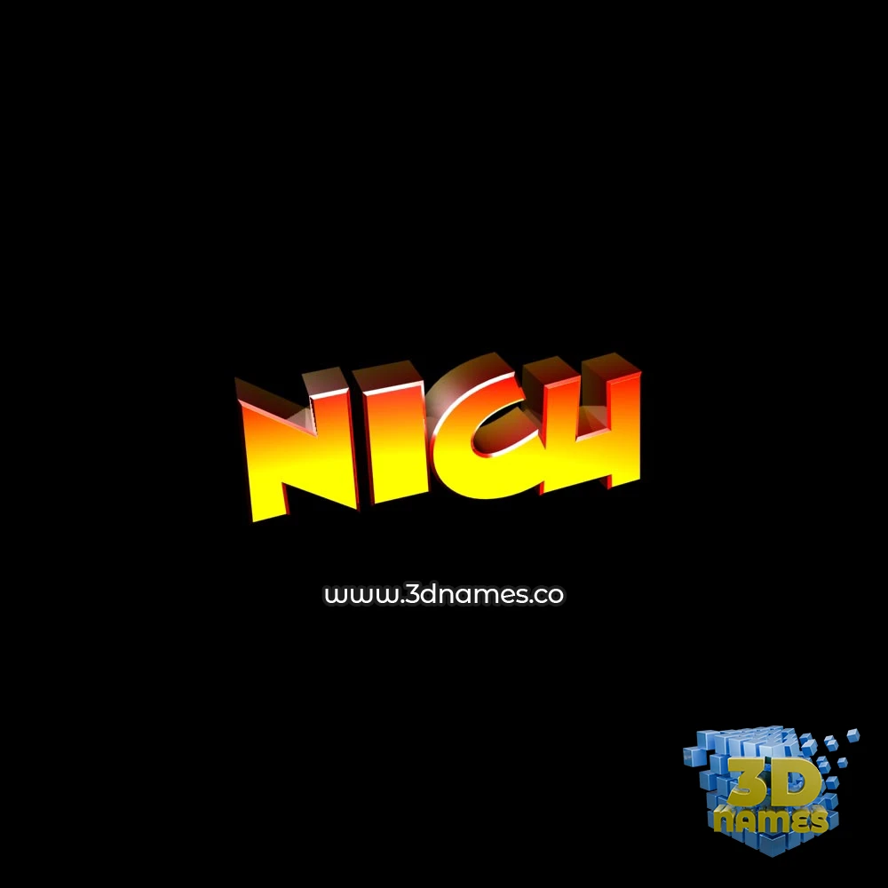 nicu in Black Background style - 3D name wallpaper