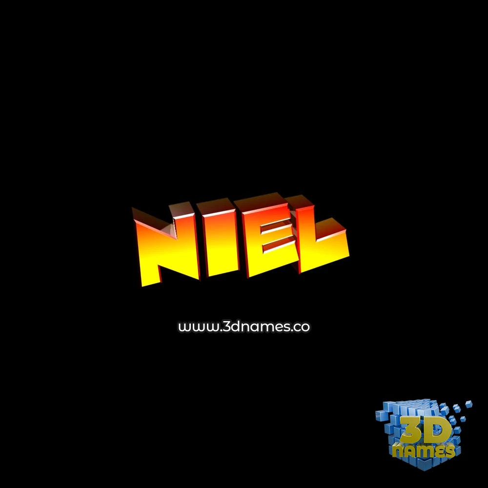 niel in Black Background style - 3D name wallpaper