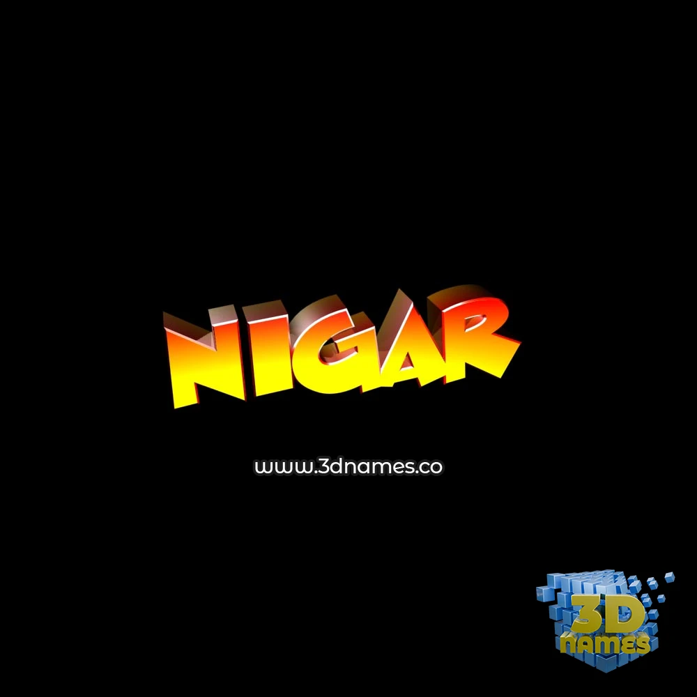 nigar in Black Background style - 3D name wallpaper
