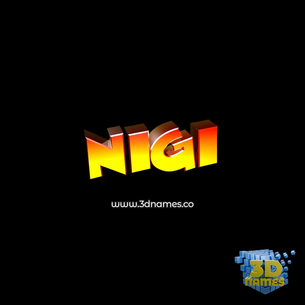 nigi in Black Background style - 3D name wallpaper