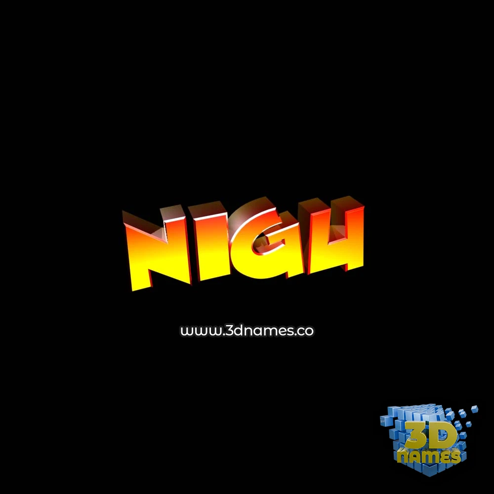 nigu in Black Background style - 3D name wallpaper