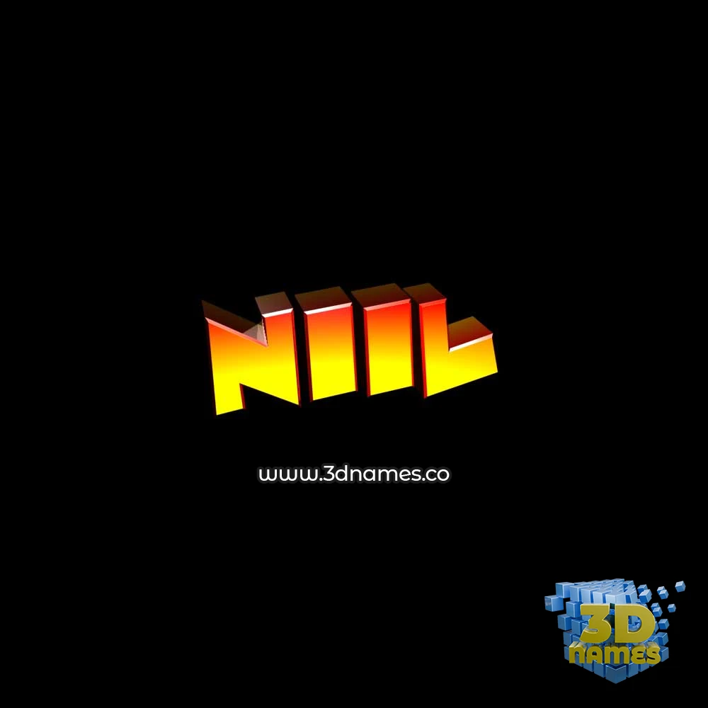 niil in Black Background style - 3D name wallpaper