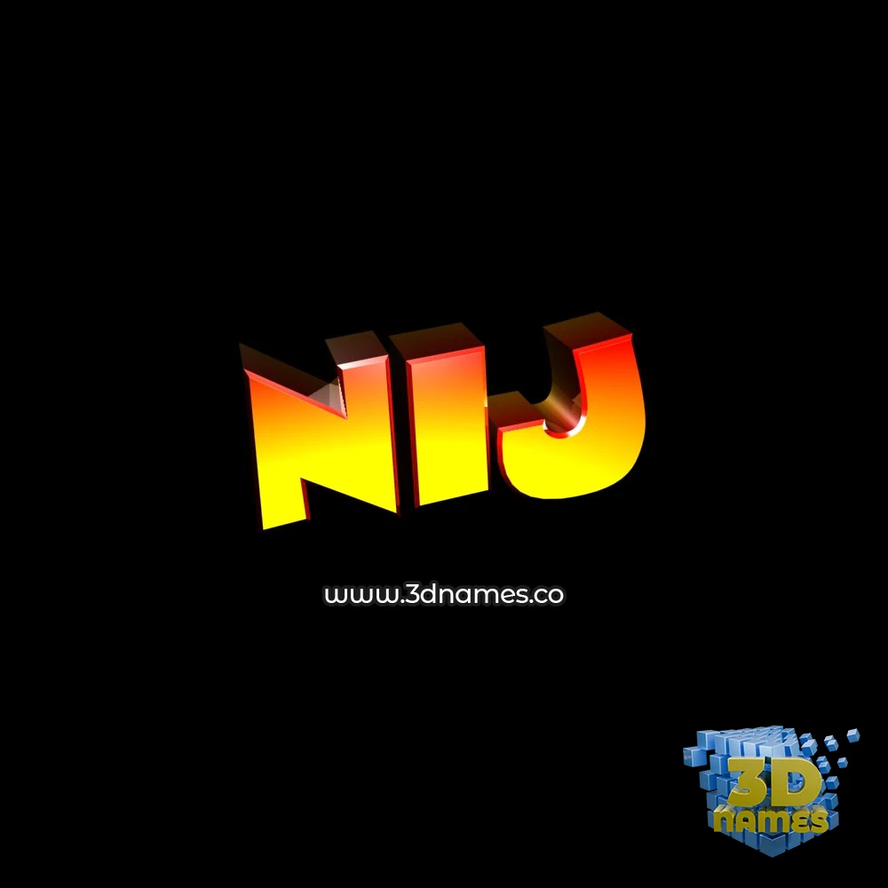 nij in Black Background style - 3D name wallpaper