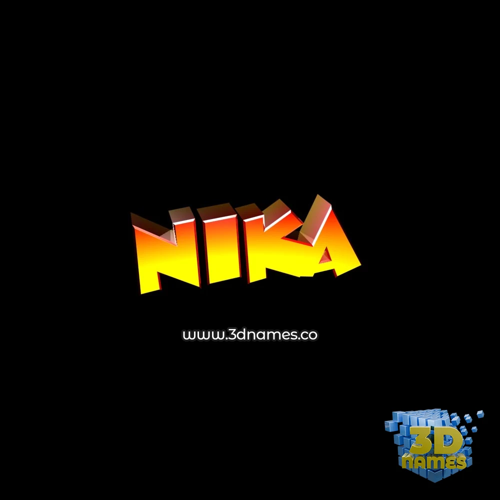 nika in Black Background style - 3D name wallpaper