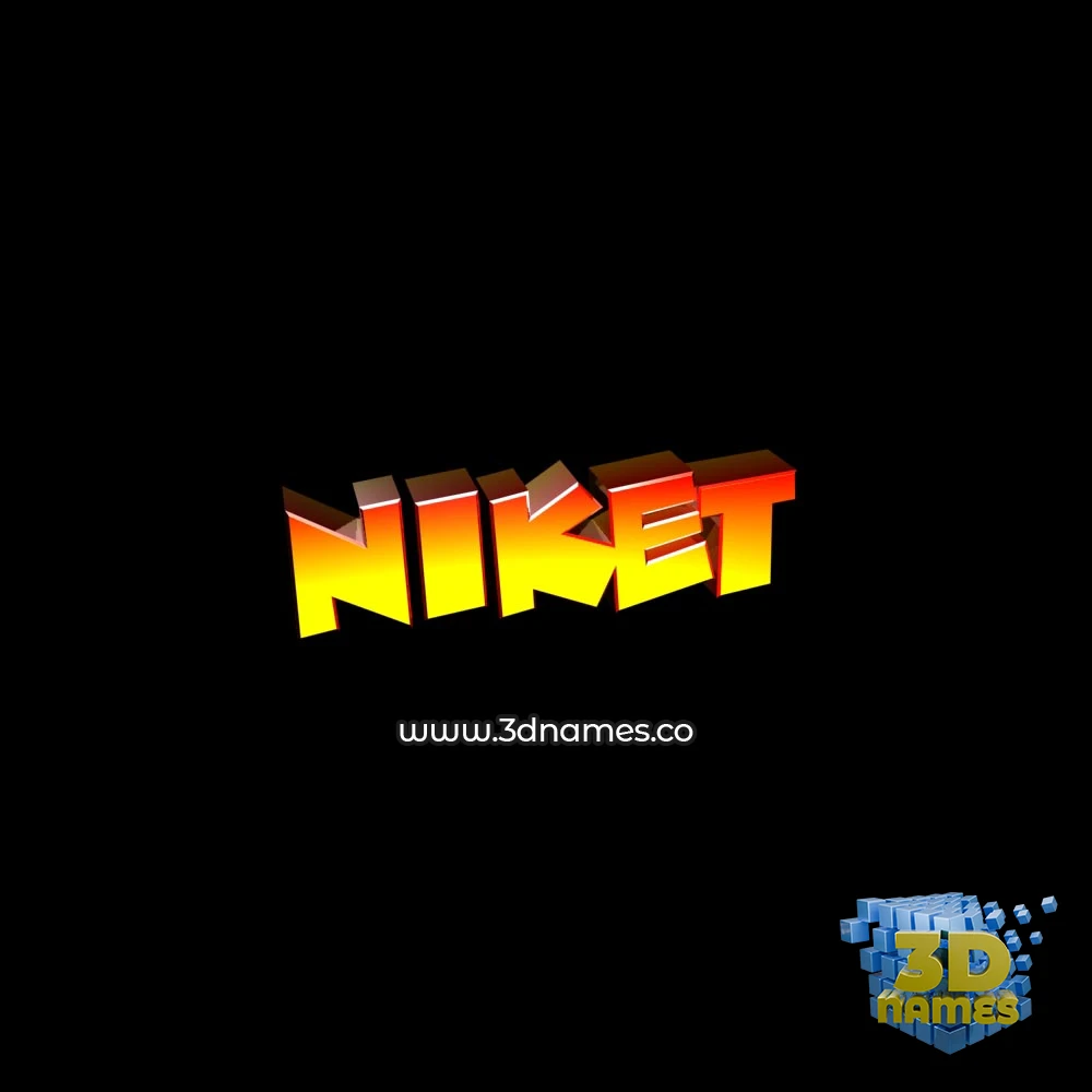 niket in Black Background style - 3D name wallpaper