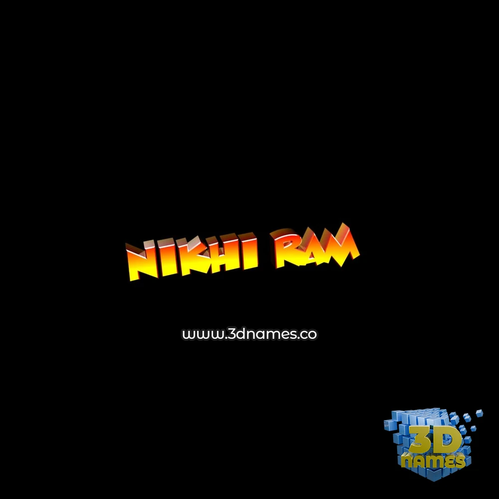 nikhi ram in Black Background style - 3D name wallpaper