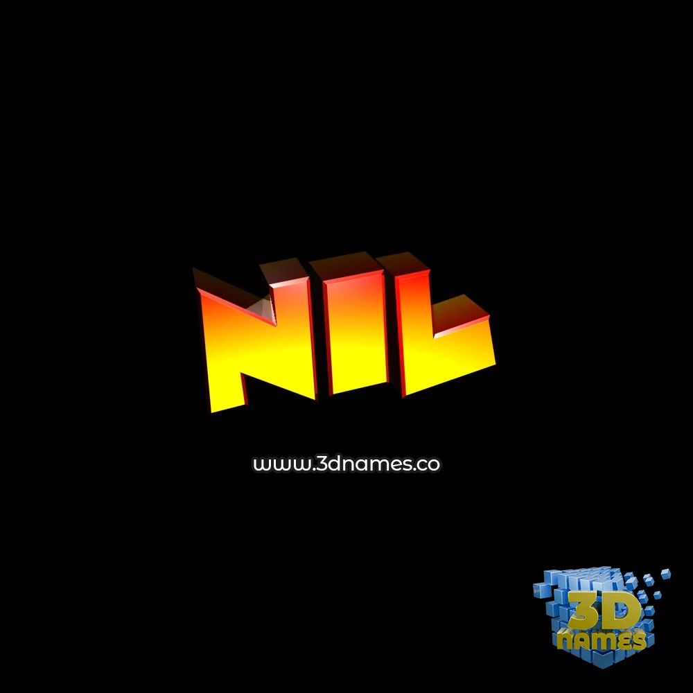 nil in Black Background style - 3D name wallpaper