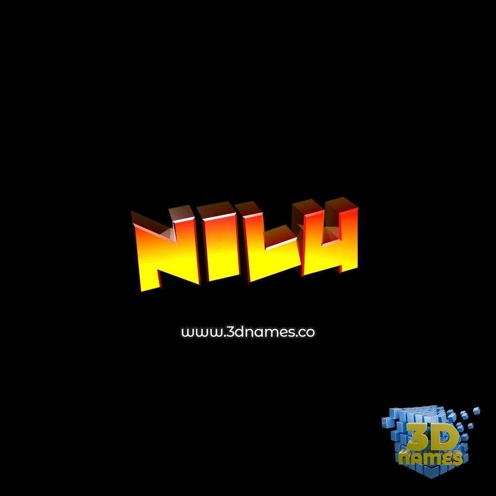 nilu in Black Background style - 3D name wallpaper