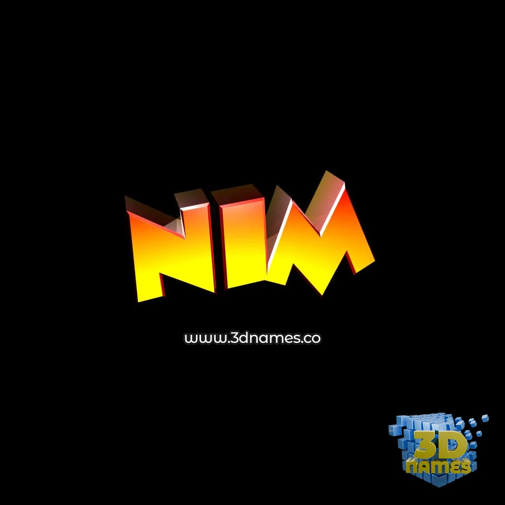nim in Black Background style - 3D name wallpaper