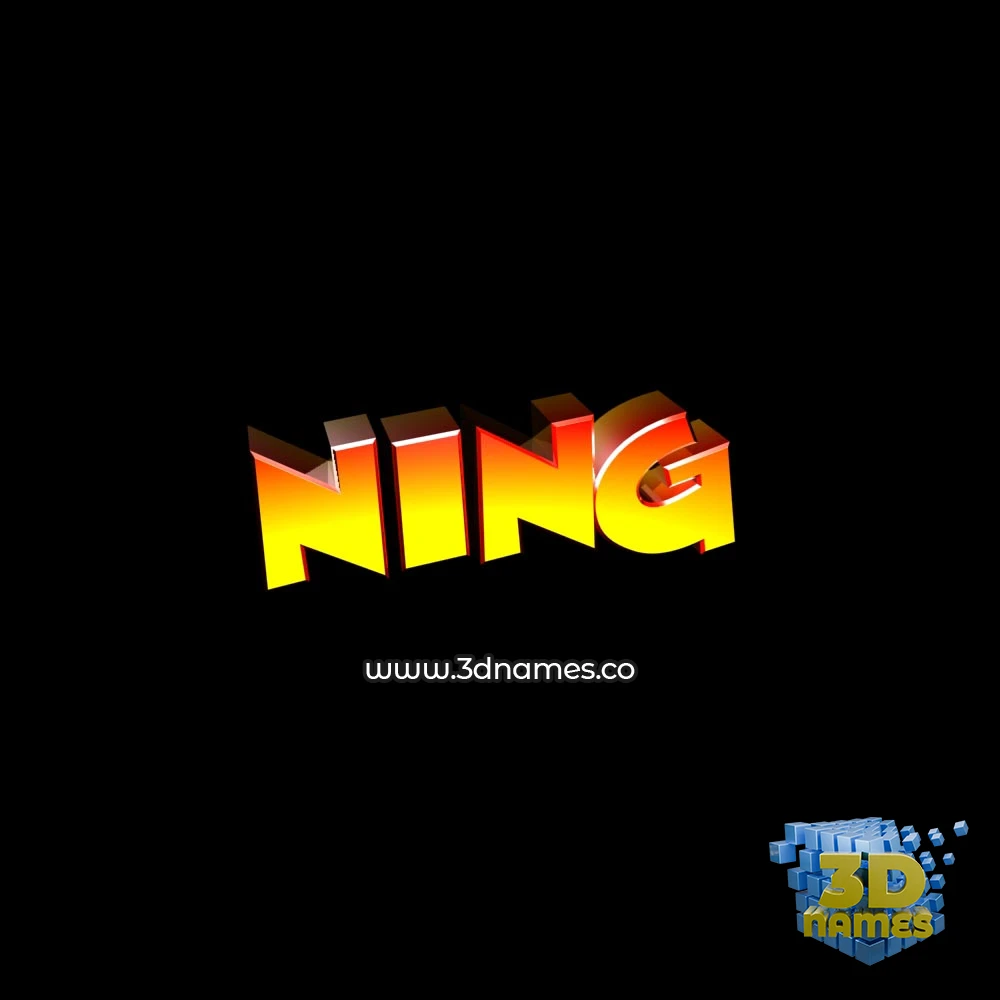 ning in Black Background style - 3D name wallpaper