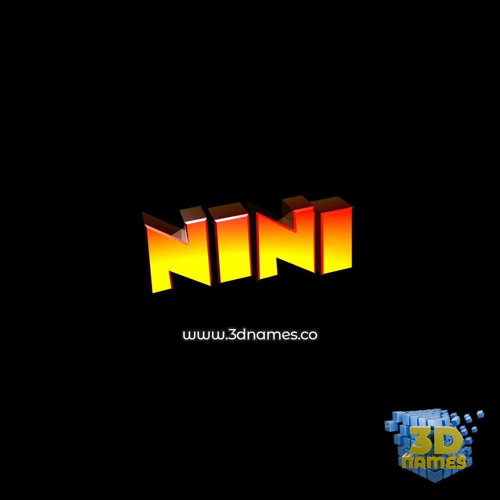 nini in Black Background style - 3D name wallpaper
