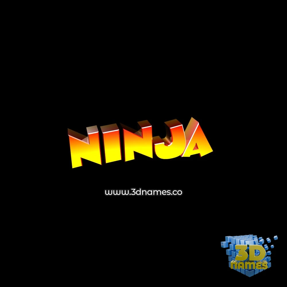 ninja in Black Background style - 3D name wallpaper