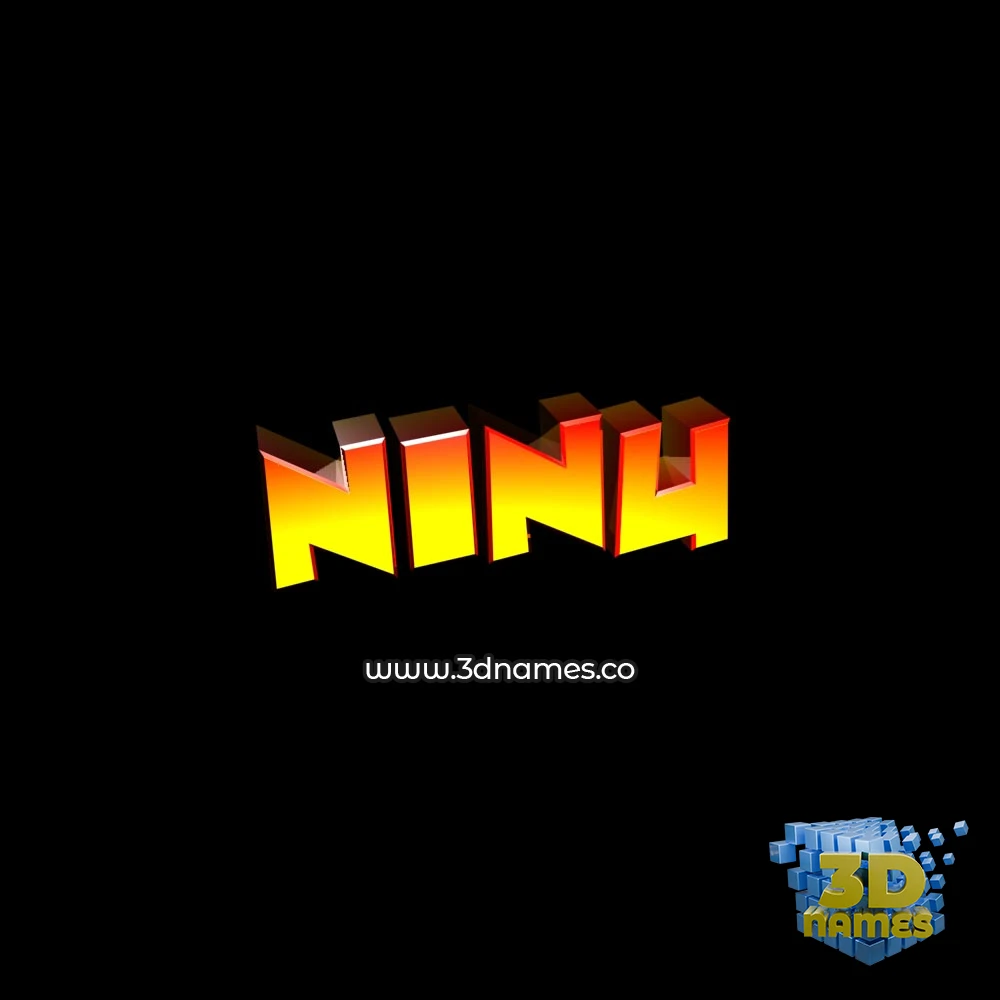 ninu in Black Background style - 3D name wallpaper