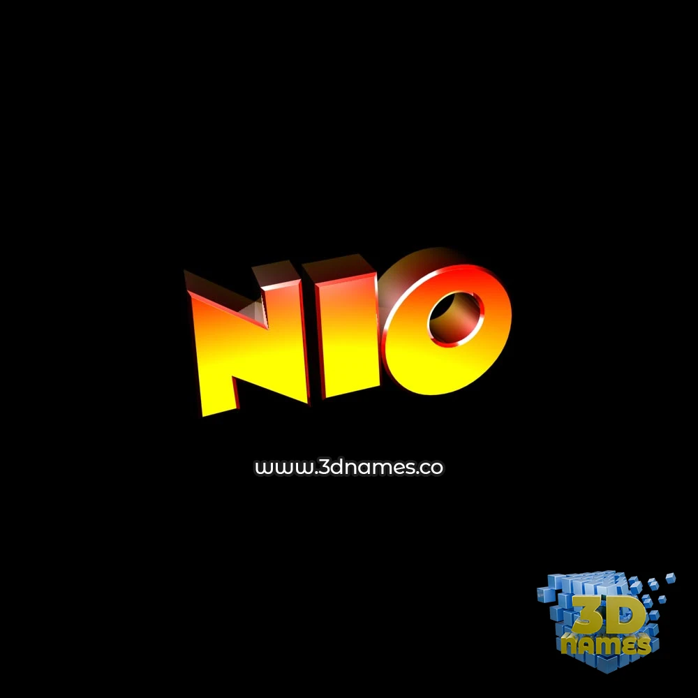 nio in Black Background style - 3D name wallpaper