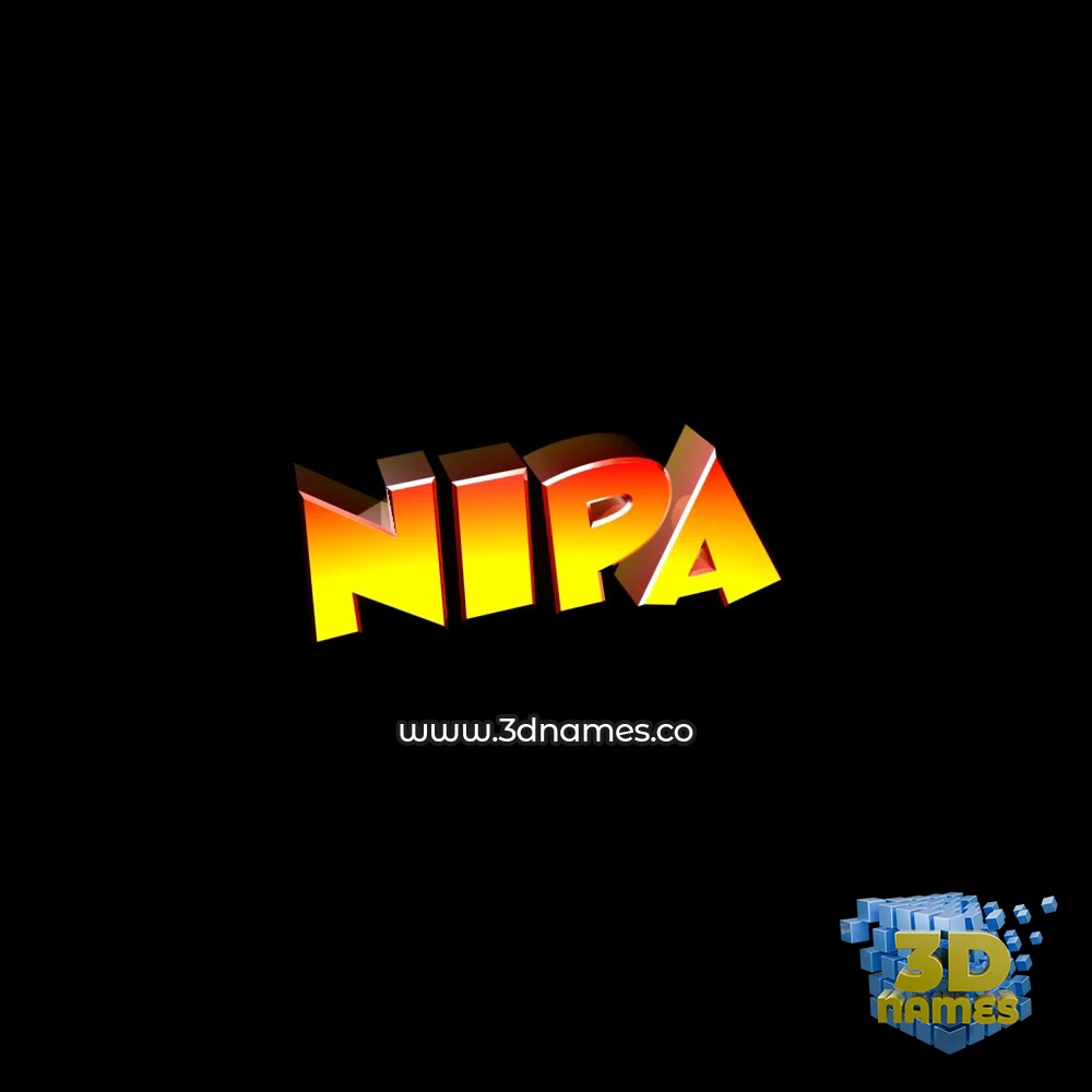 nipa in Black Background style - 3D name wallpaper