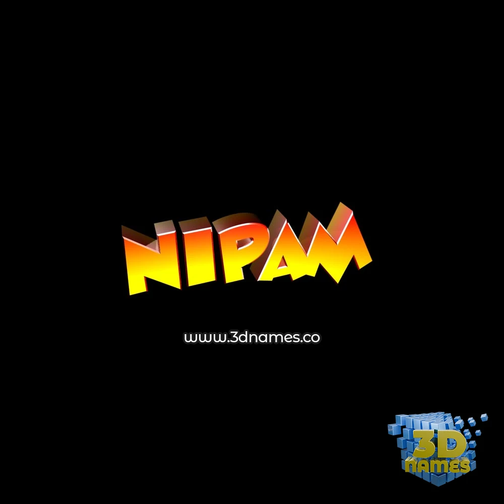 nipam in Black Background style - 3D name wallpaper
